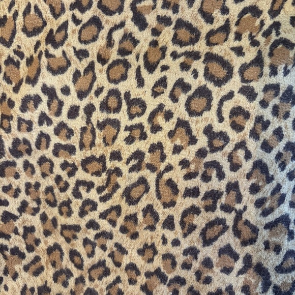 Neiman Marcus Tote Microfiber Suede Tan Brown Leopard Print Brown Handles Red - Picture 8 of 16